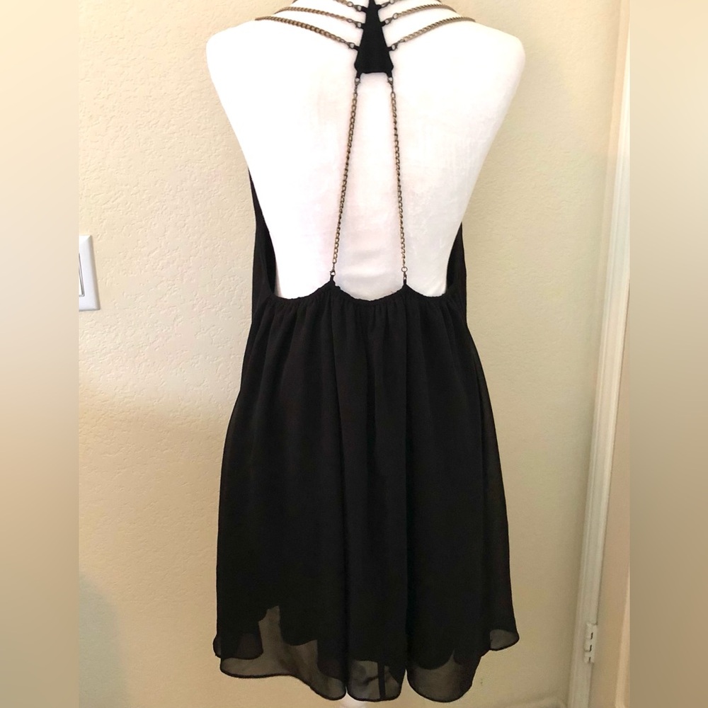 Audrey 3+1 Unique Black Backless Dress w/Chains for Straps